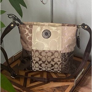 Coach Studded Patchwork Signature Crossbody Shoulder bag